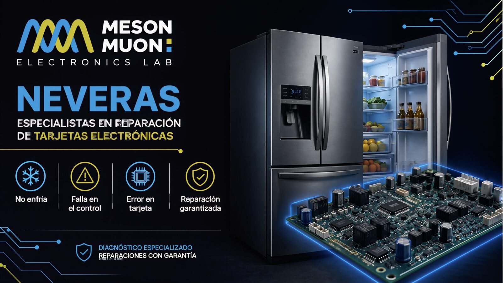 Meson Muon — especialistas en reparación de tarjetas de neveras